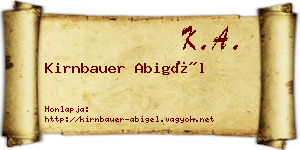 Kirnbauer Abigél névjegykártya